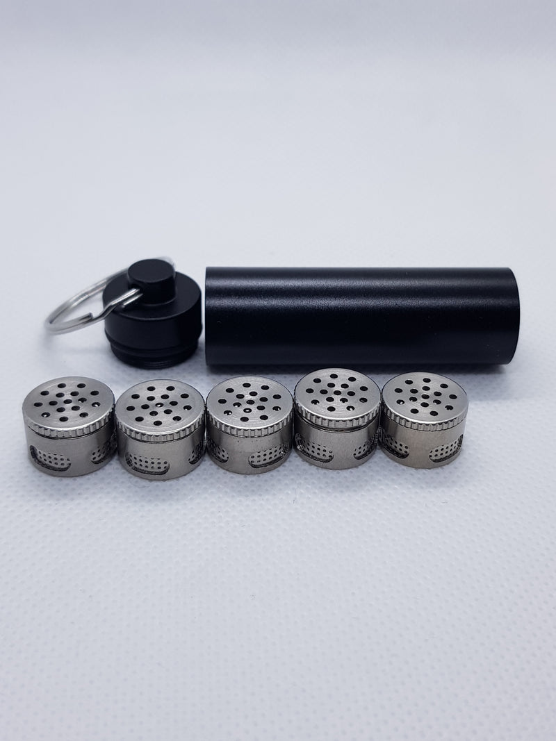 5 AIRFLOW STAINLESS STEEL DOSING CAPSULES and CADDY for MIGHTY VENTY & CRAFTY