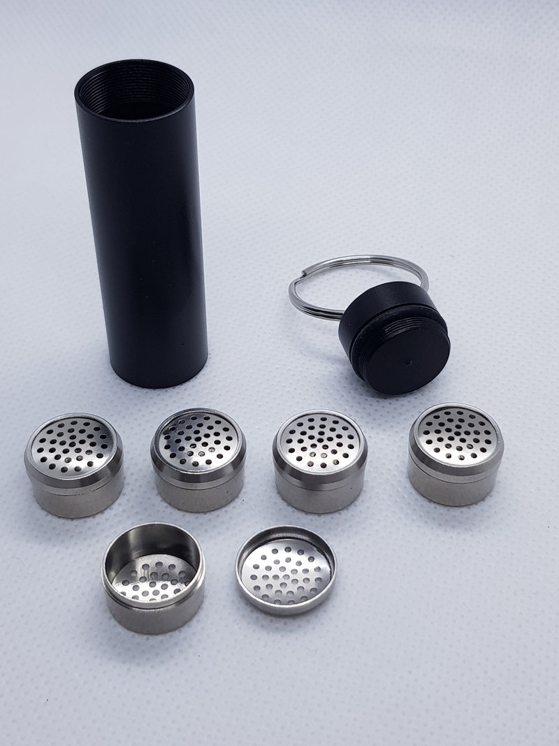 5 SOLID STAINLESS STEEL DOSING CAPSULES and CADDY for MIGHTY VENTY & CRAFTY