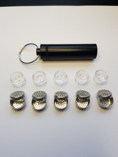 5 x Glass Capsules & Caddy