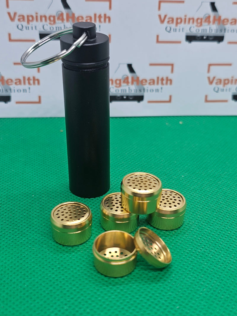 5 GOLD PLATED DOSING CAPSULES and CADDY for MIGHTY VENTY CRAFTY VEAZY
