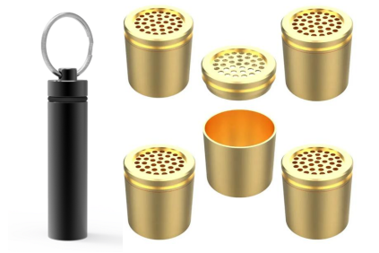 Set of gold plated capsules for V3 pro with a black caddy